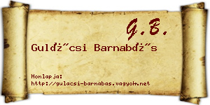 Gulácsi Barnabás névjegykártya