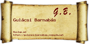 Gulácsi Barnabás névjegykártya