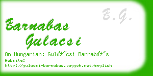 barnabas gulacsi business card